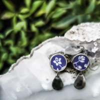 VENDU Boucles d'oreilles porcelaine et argent 925