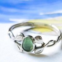 Bague feuille Tourmaline