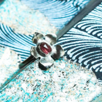 Bague tourmaline fleur