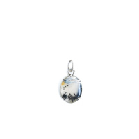 Pendentif hirondelle argent et agate dendritique