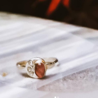 Bague tourmaline rose et zircon