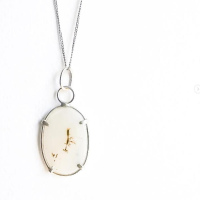 Pendentif "abstract art " agate et argent