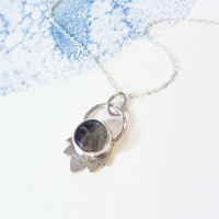 Pendentif argent et Fluorine 